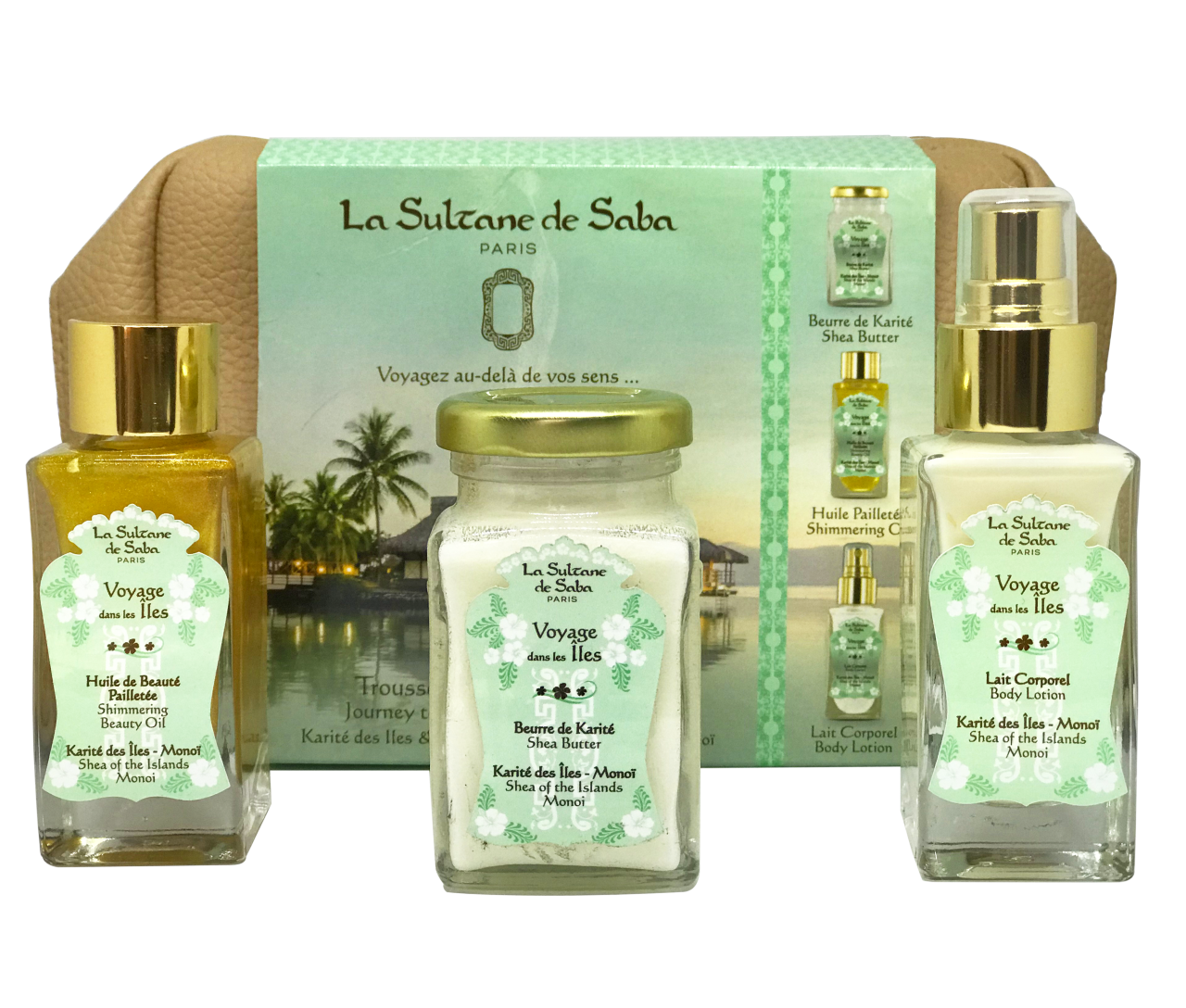 Pouch Gift Set - Island & Monoï - Tiara Flowers And Aloe Vera - Journey To The Islands