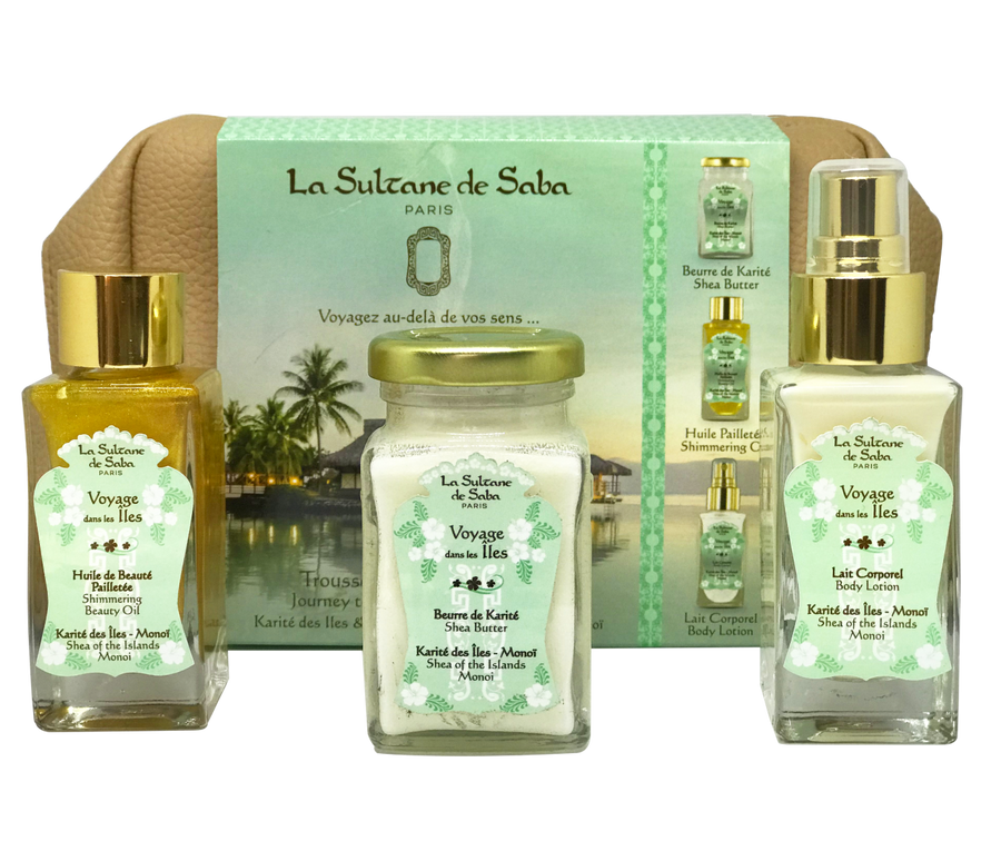 Pouch Gift Set - Island & Monoï - Tiara Flowers And Aloe Vera - Journey To The Islands