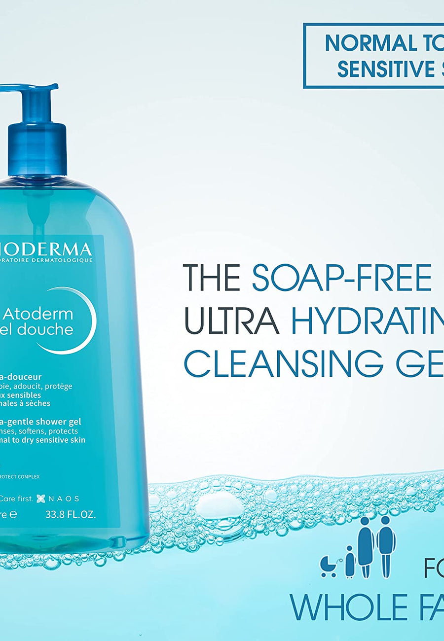 Bioderma - Atoderm - Hydrating Shower Gel - Moisturizing Face and Body Cleanser - Body Wash for Normal to Dry Sensitive Skin