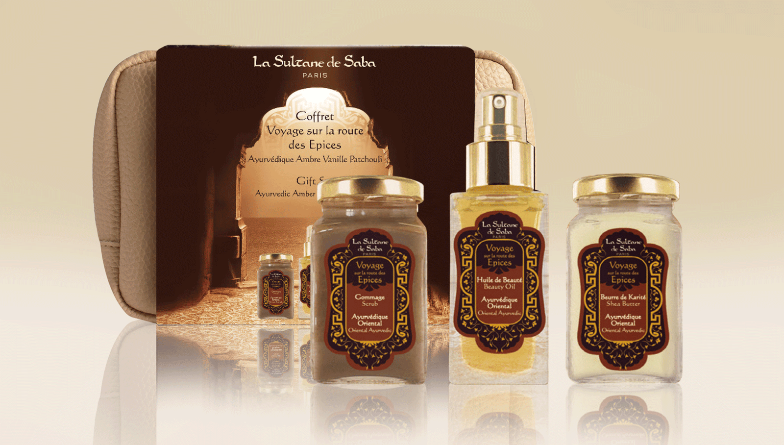 Body Gift Set - Ayurvedic Treatment - Amber Vanilla Patchouli - Journey To The Spices Route