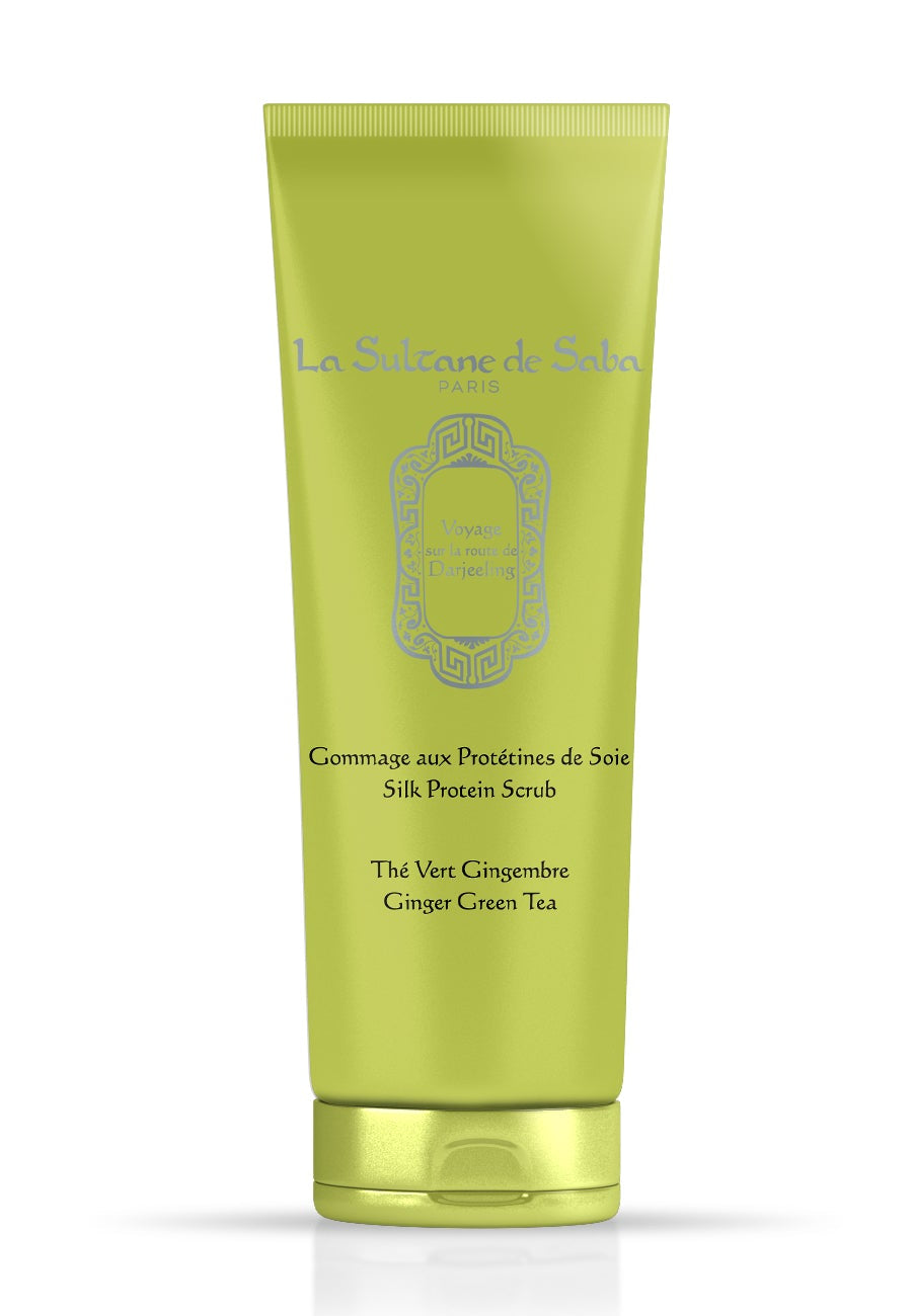 Silk Protein Scrub -  Green Tea & Ginger - Journey to the Route of Darjeeling