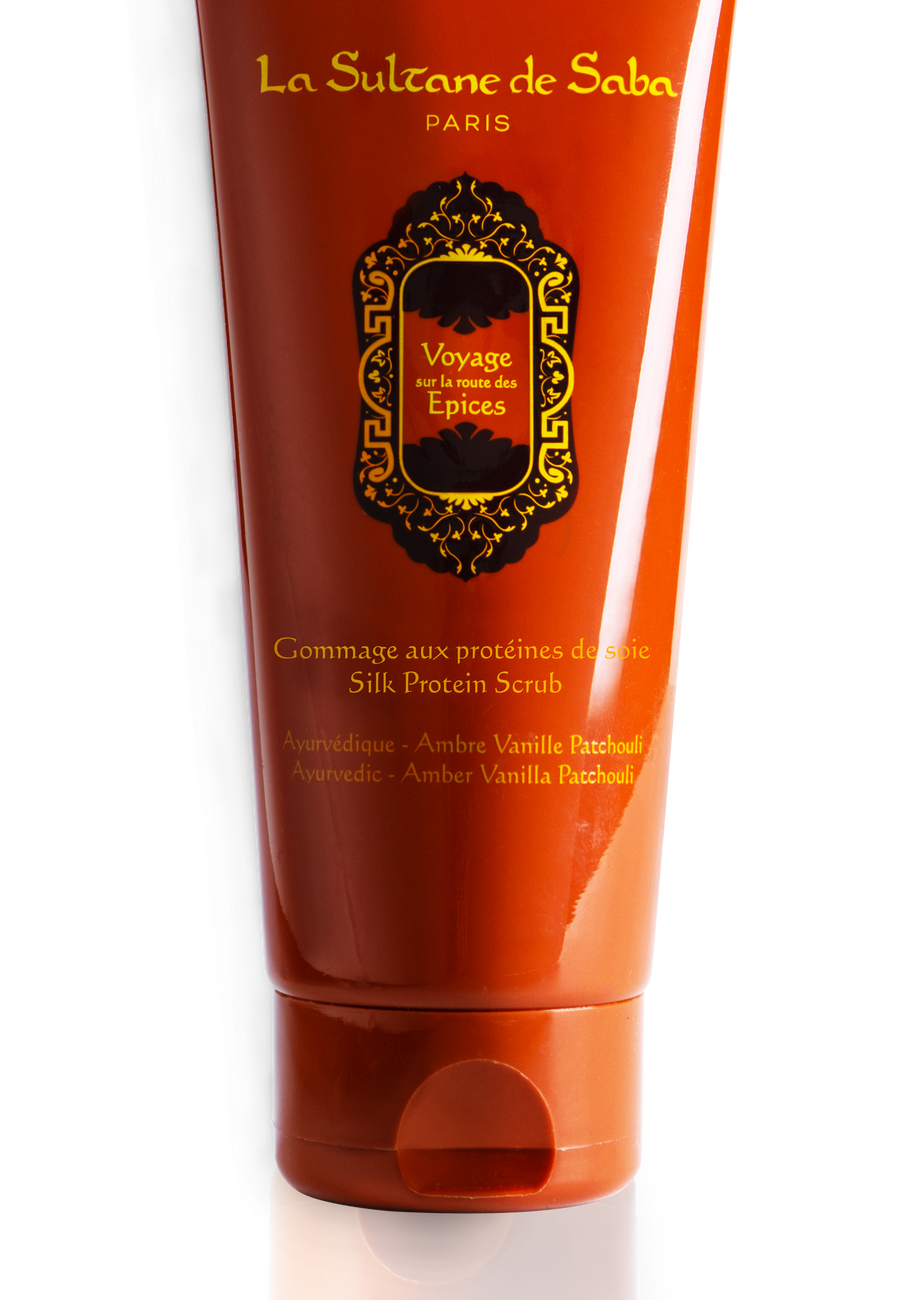 Silk Protein Scrub - Ayurvedic Treatment - Amber Vanilla Patchouli Journey To The Spices Route